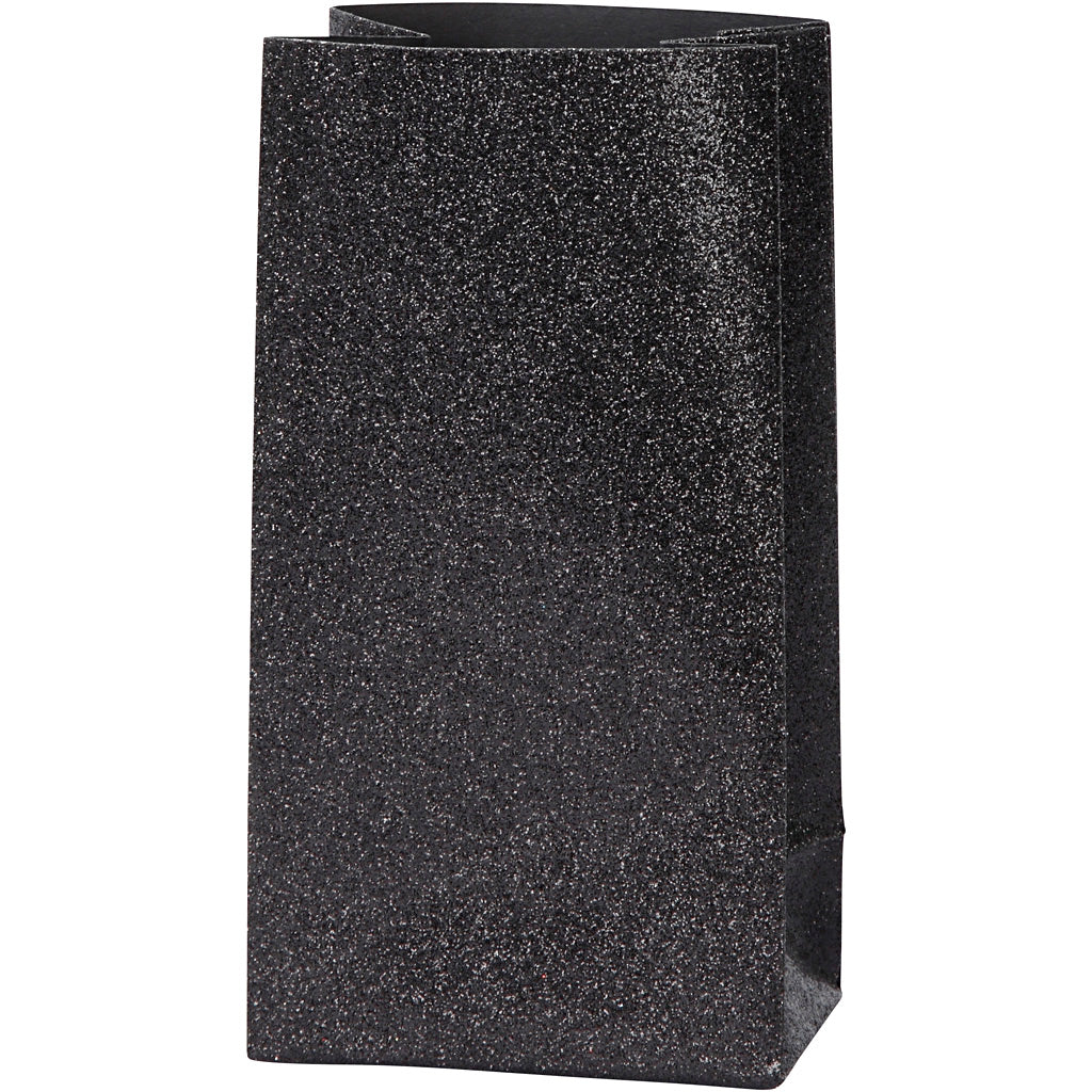 Vivi gade paper bags, h: 17 cm, dimensions 6x9 cm, 170 g, black, 8 pieces 1 box