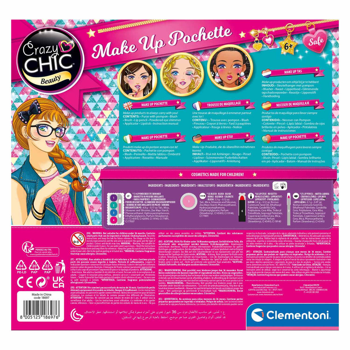 Borsa per trucco Clementoni Crazy Chic