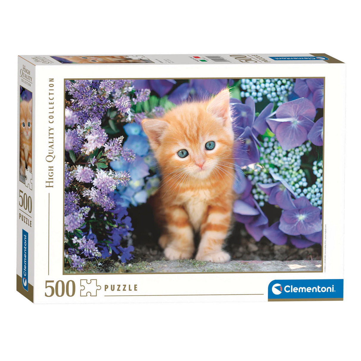Clementoni puzzle cat with flowers, 500 pcs.