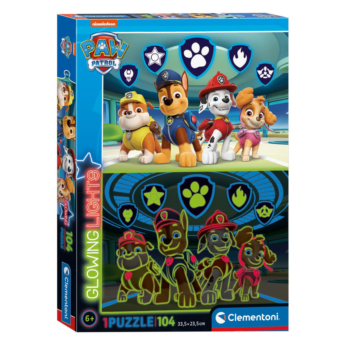 Clementoni Glow in The Dark Puzal Paw Patrol, 104pcs.