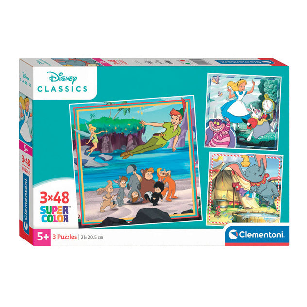 Disney clementoni legpuzzel super color square classics, 3x48st.
