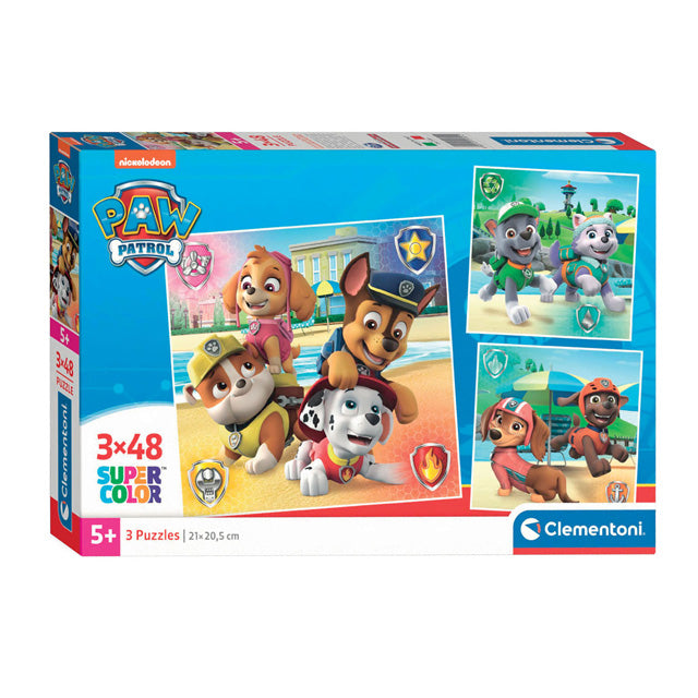 Clementi Jigsaw Puzzle Super Color Square Paw Patrol, 3x48st.