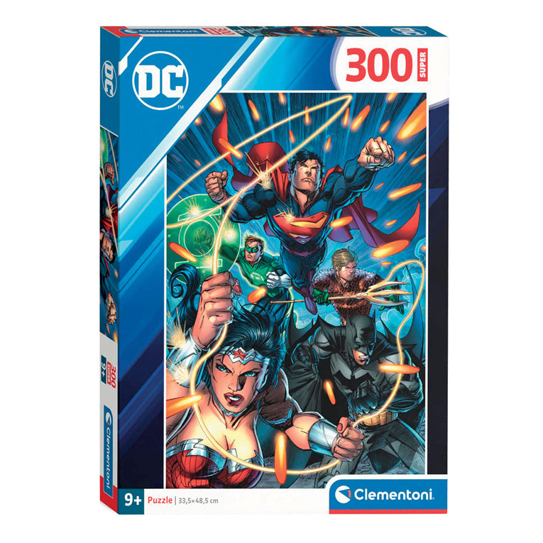 Clementoni jigsaw puzzle super color dc comics justice league, 300 pcs.