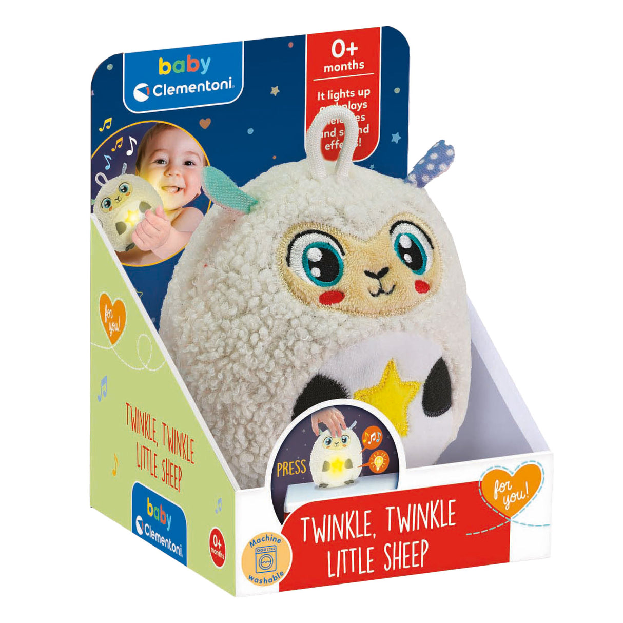 Clementoni baby twinkle twinkle little sheep cuddly toy night lamp