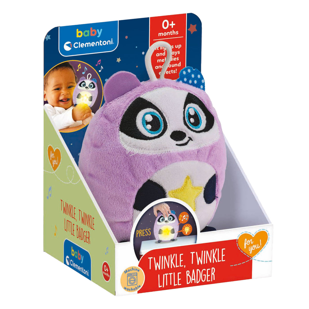 Clementoni Baby Twinkle Twinkle Kleine Panda Lila Umarmung Nachtlampe