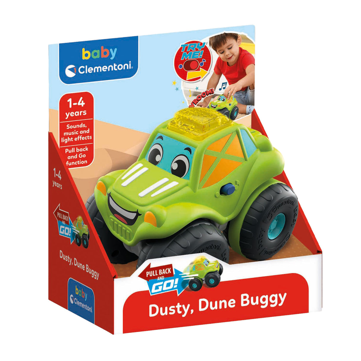 Clementoni baby pull back buggy with sound