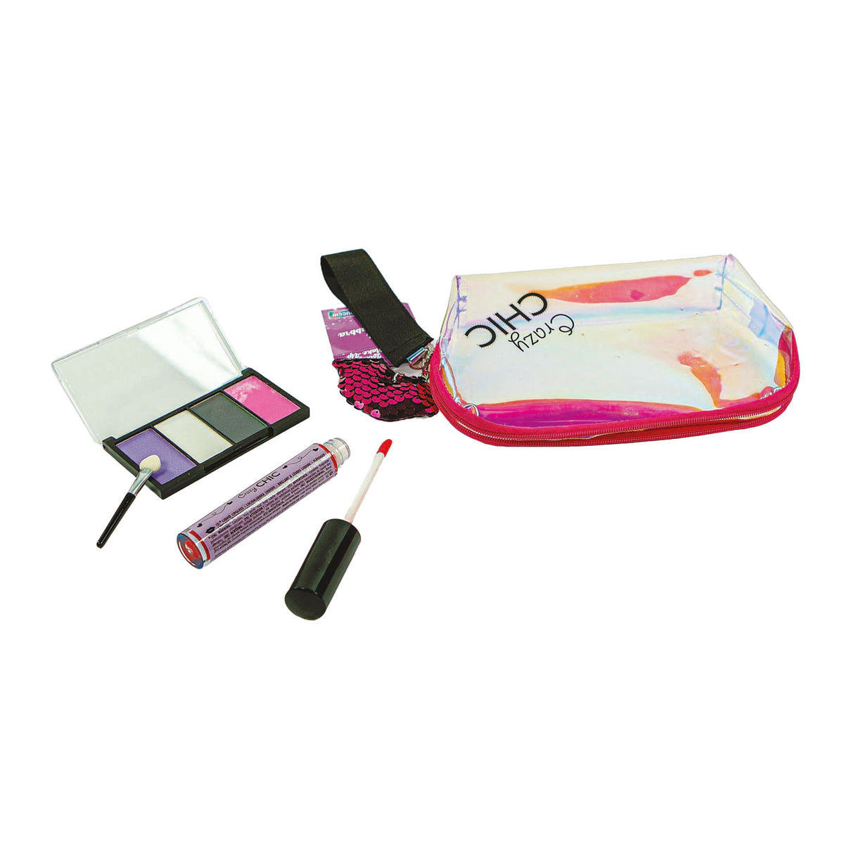 Clementoni crazy chic makeup bag lip with makeup