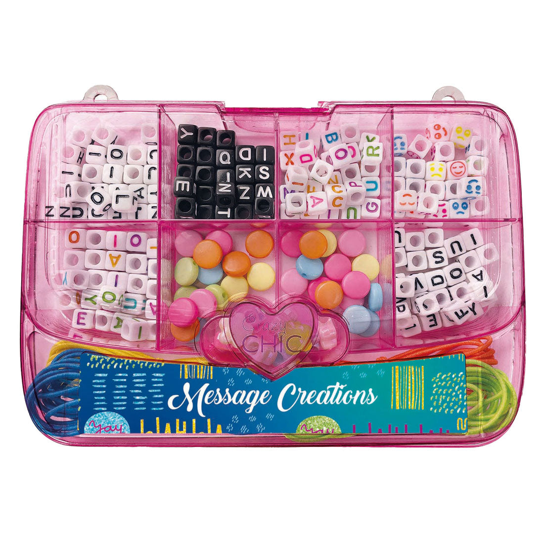 Clementoni crazy chic jewelry making bead set in pink storage box