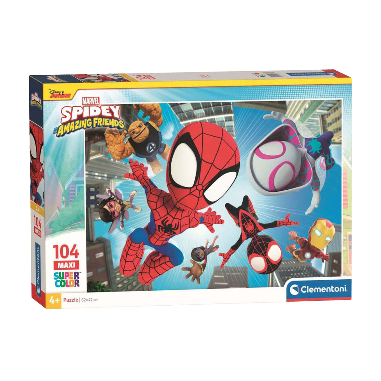 Clementoni puslespill maxi spidey og hans fantastiske, 104 stk.