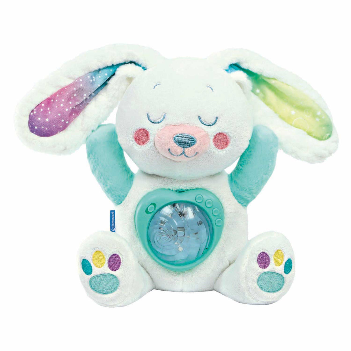 Clementoni baby rabbit cuddly toy interactive northern lights