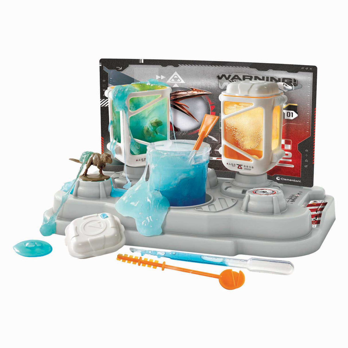 Clementoni Jurassic Worldin salainen laboratorio, jossa valmistetaan limaa