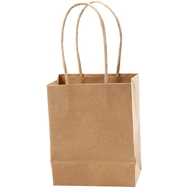 Creativ company paper bags, h: 17 cm, w: 12x7 cm, 125 g, brown, 10 pieces 1 box
