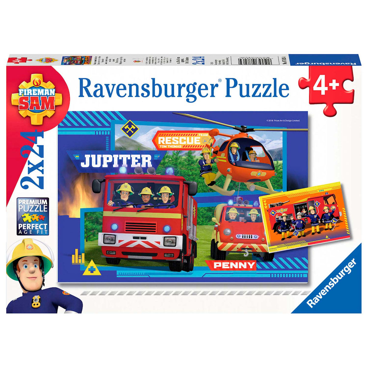 Ravensburger - Fireman Sam Puzzle - In action 2x24 pieces