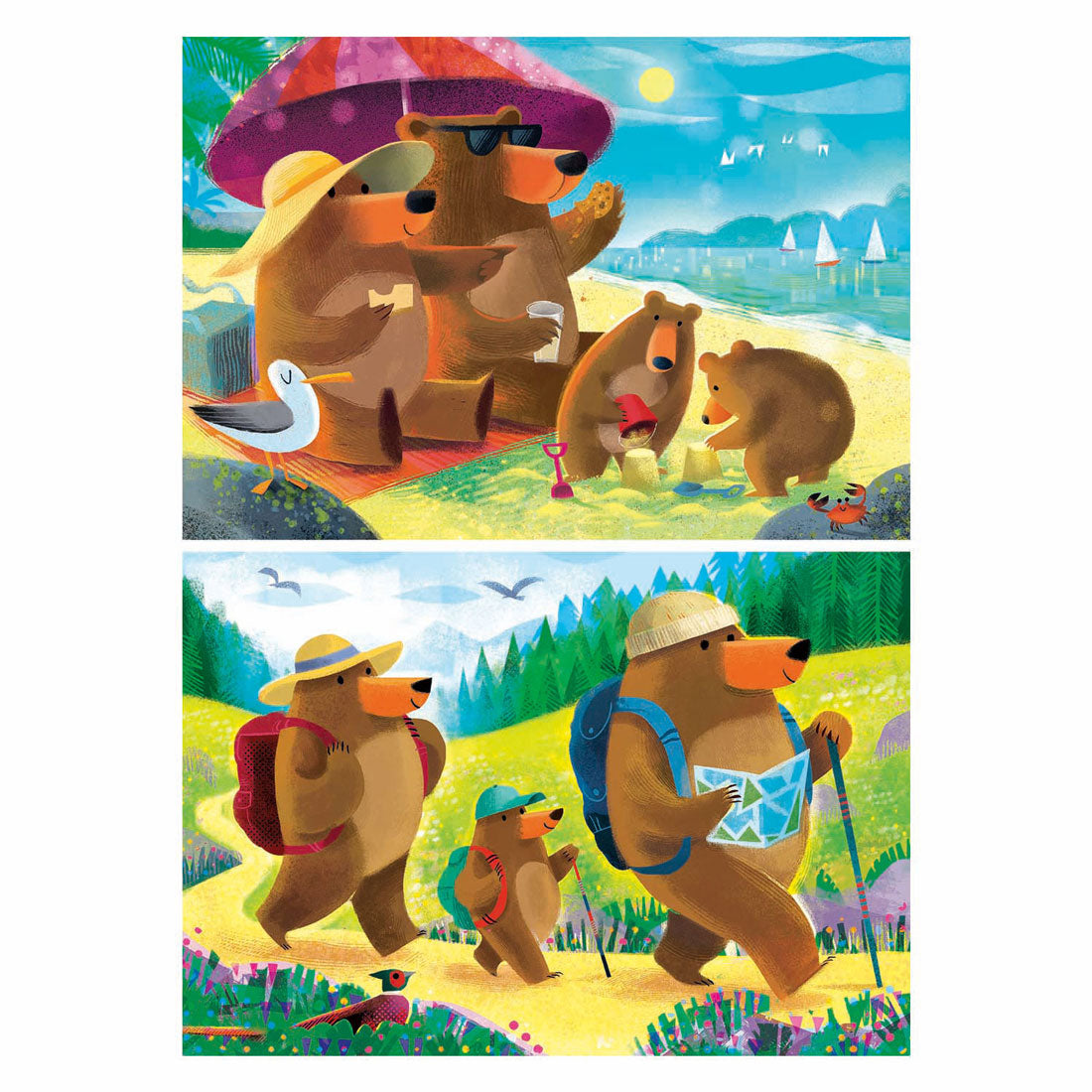 Ravensburger jigsaw puzzle bear family holiday - 2x24 pcs.