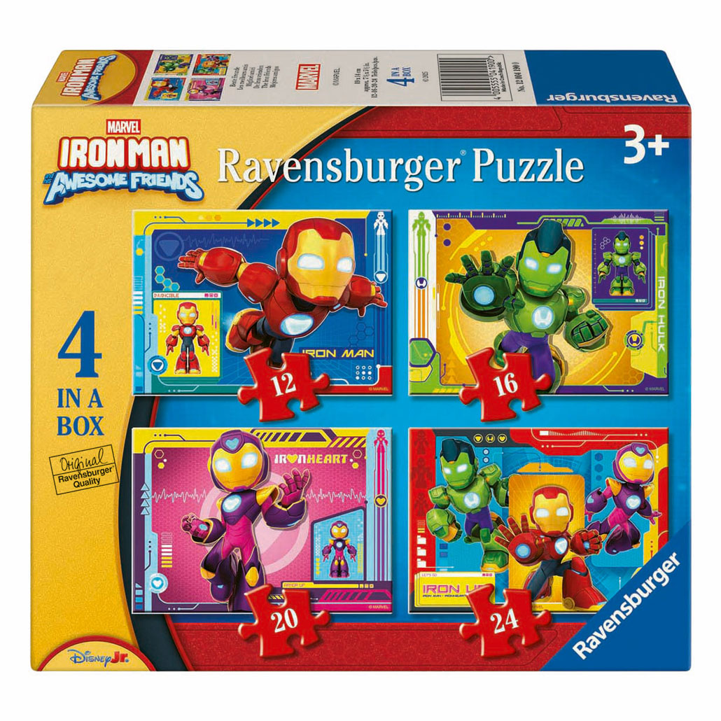 Skládačka Ravensburger iron man a jeho fantastickí přátelé - 4 hádanky