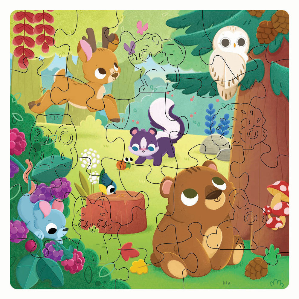 Ravensburger houten legpuzzel bosdieren - 22st.