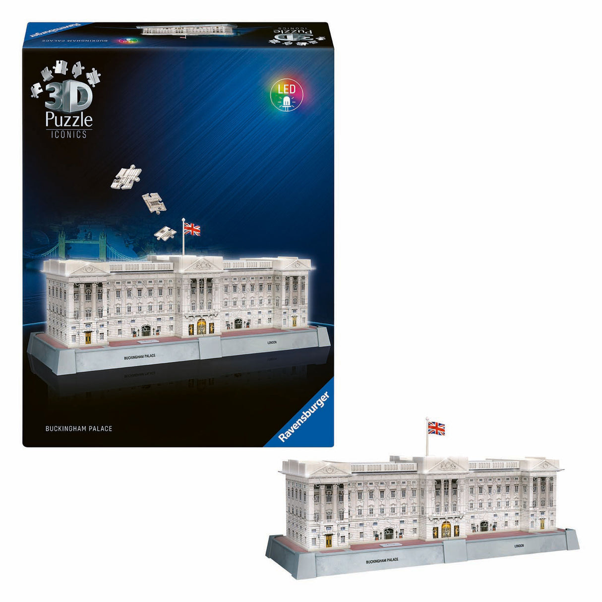 Ravensburger 3d puzzel iconics buckingham palace - met licht - 260st.