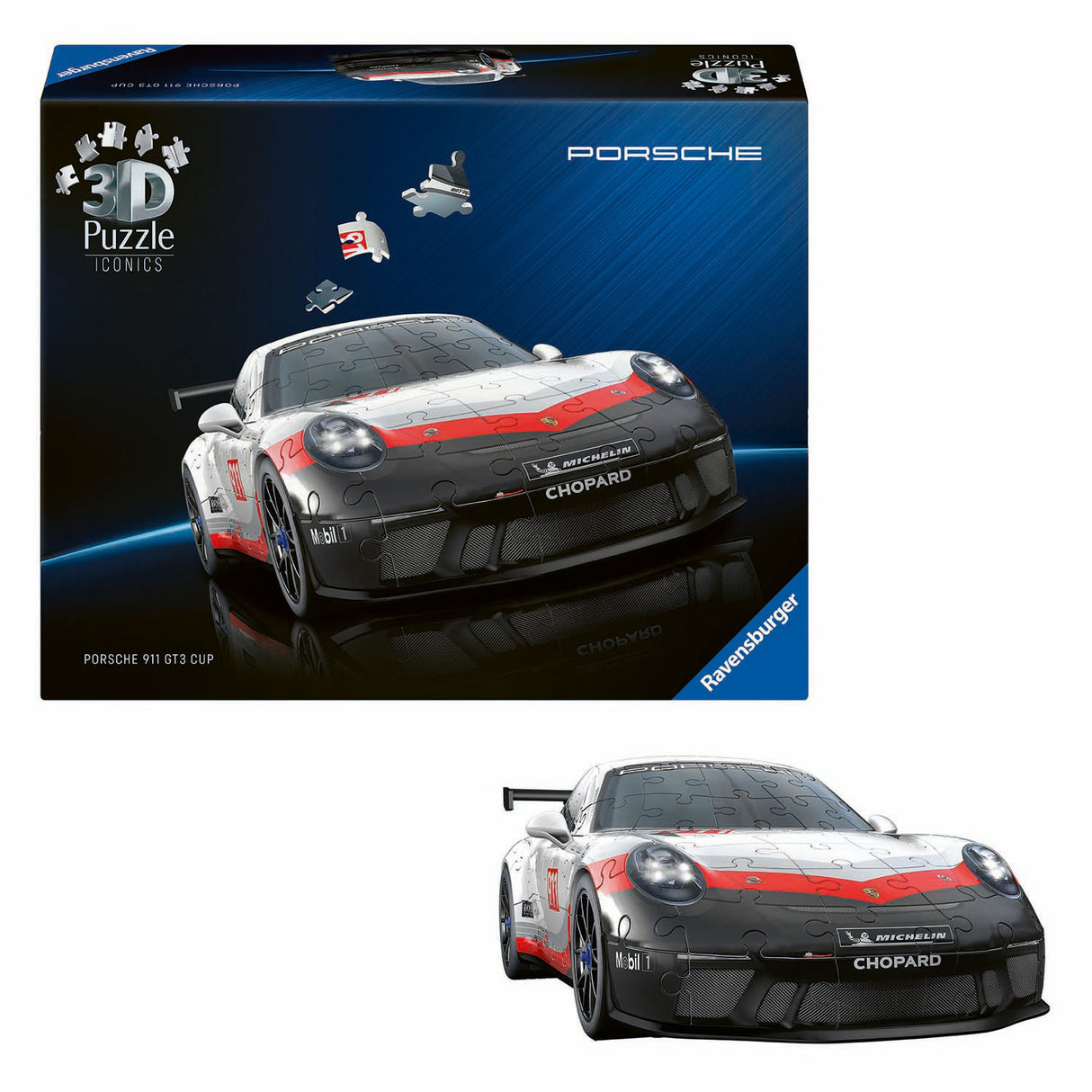 Ravensburger 3D pusselikoner Porsche 911 GT3 Cup - 154 st.