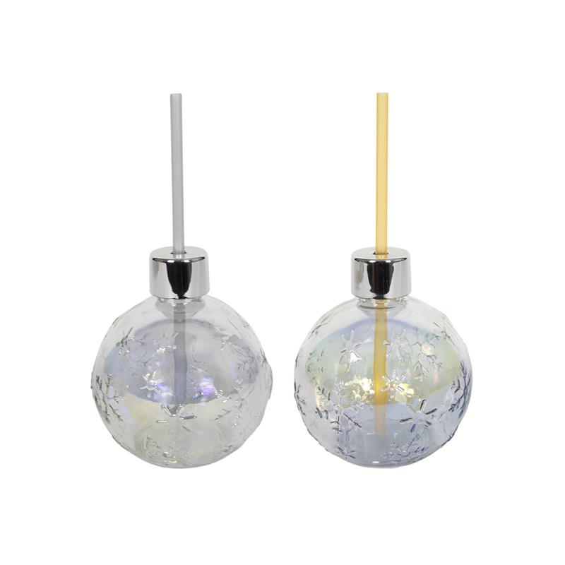 Filiżanka żywa Svenska Bombka świąteczna ze słomkowym srebrem i złotem