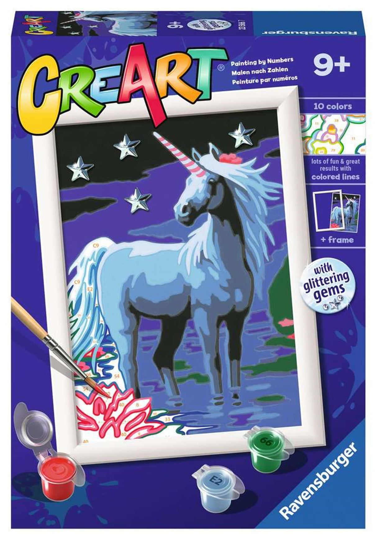 Ravensburger creart péint de réir uimhreacha - unicorn draíochta