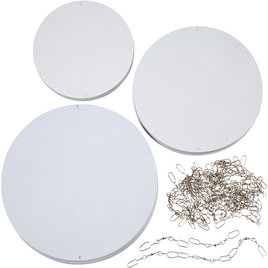 Creativ company mobielen blanco, d 12+15+18 cm, 300 gr, 20 set 1 doos