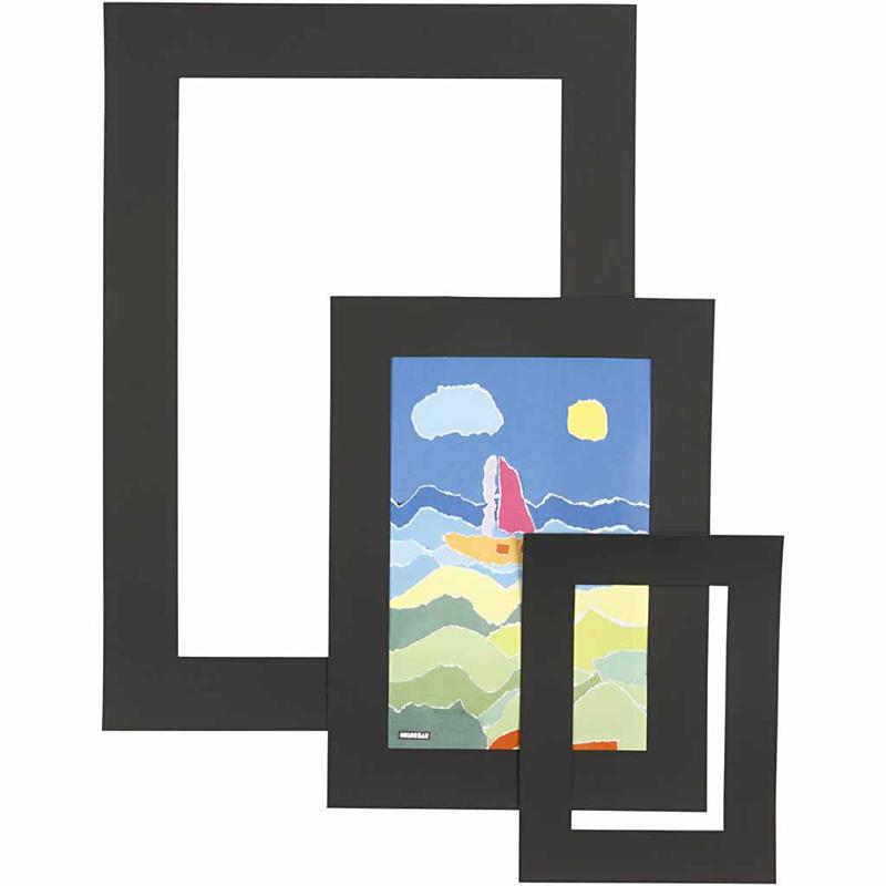 Creativ company passepartout frames, thickness 0.4 mm, 270 g, black, 75 pieces in a box