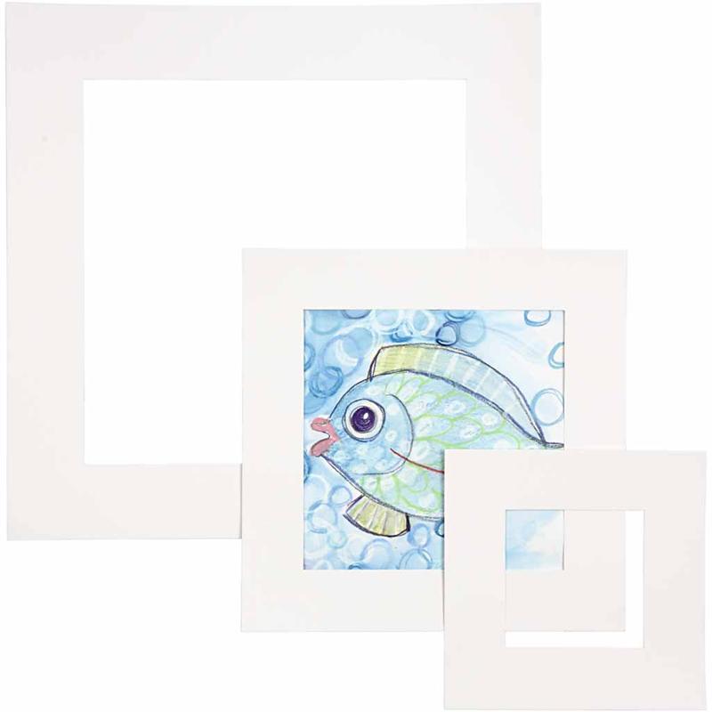 Creativ company passepartout frames, thickness 0.4 mm, 270 g, white, 75 pieces in a box