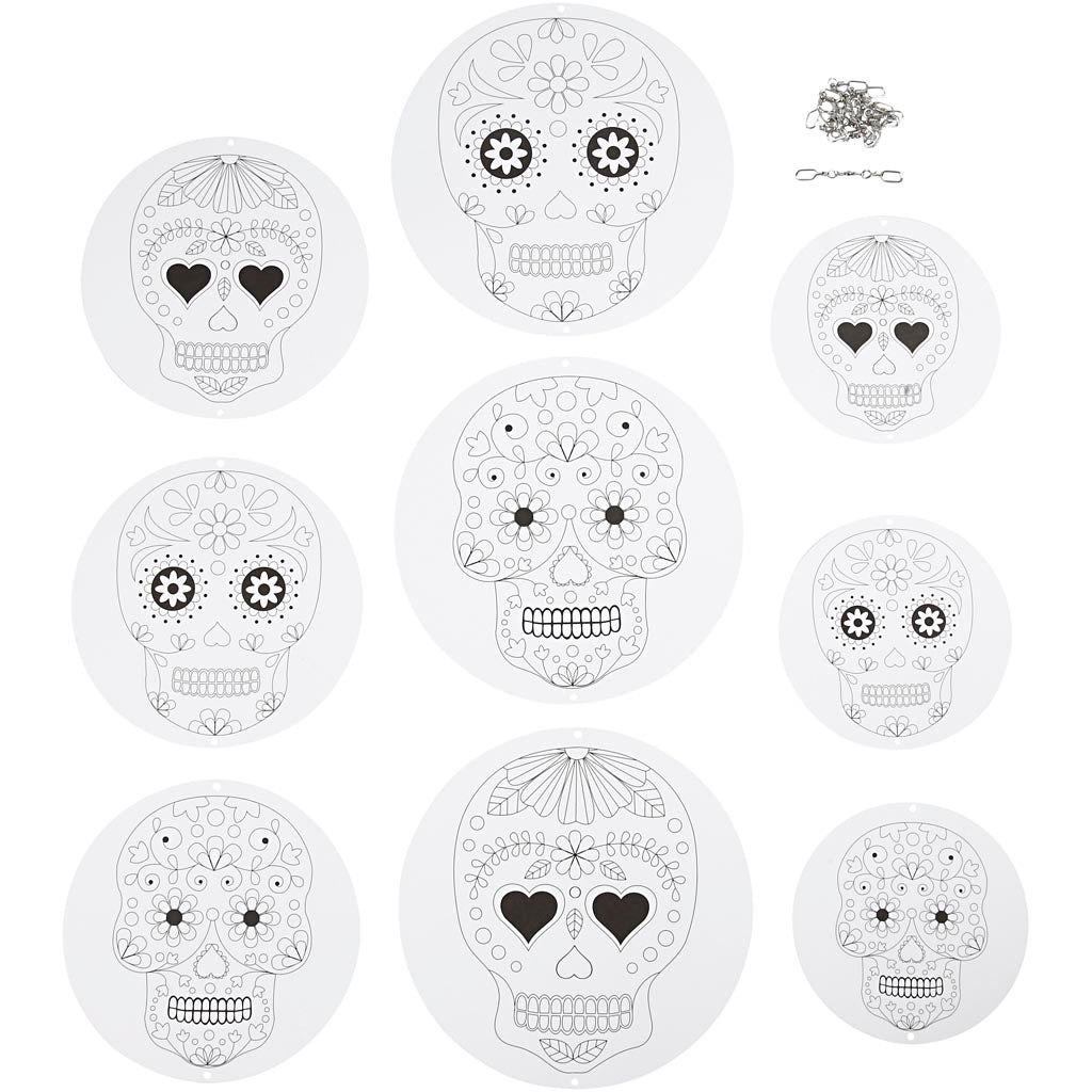 Creative company mobiles with motif, d 12+15+18 cm, 300 gr, white, 3 sets 1 box