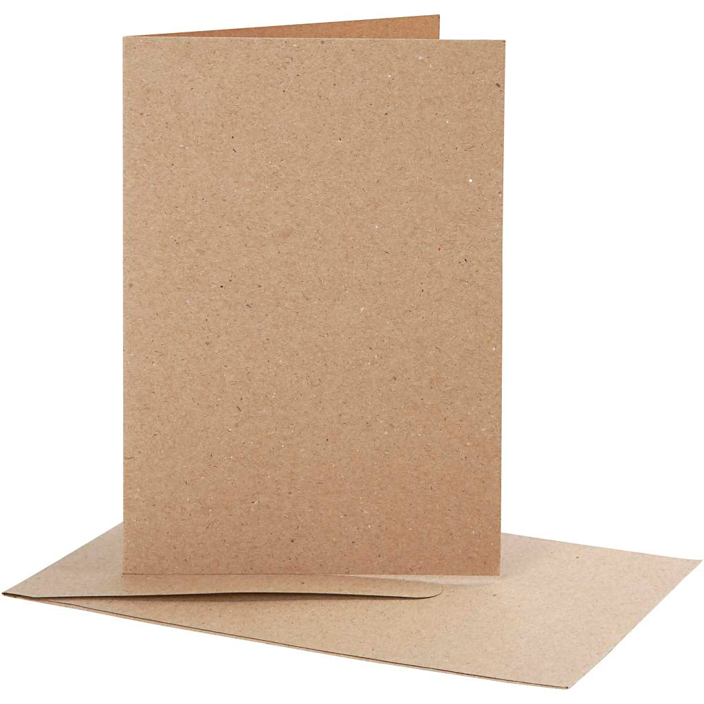Creativ company cards and envelopes, card size 10.5x15 cm, envelope size 11.5x16.5 cm, natural, 10 sets in 1 box