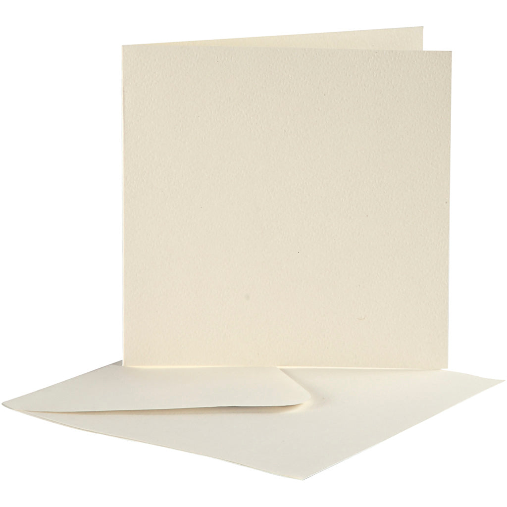 Creativ company cards envelopes, card size 12.5x12.5 cm, envelope size 13.5x13.5 cm, off-white, 10 sets in 1 box