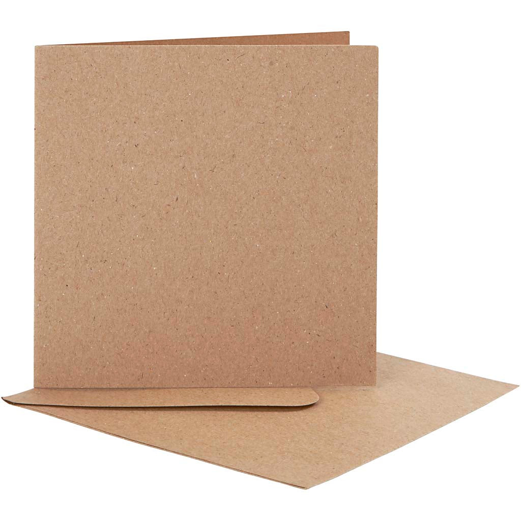 Creativ company cards and envelopes, card size 12.5x12.5 cm, envelope size 13.5x13.5 cm, natural, 10 sets in 1 box