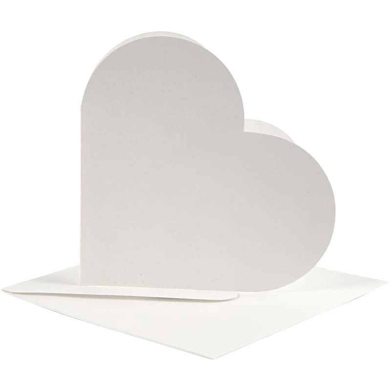 Creativ company heart-shaped cards, card size 12.5x12.5 cm, envelope size 13.5x13.5 cm, off-white, 10 sets in 1 box