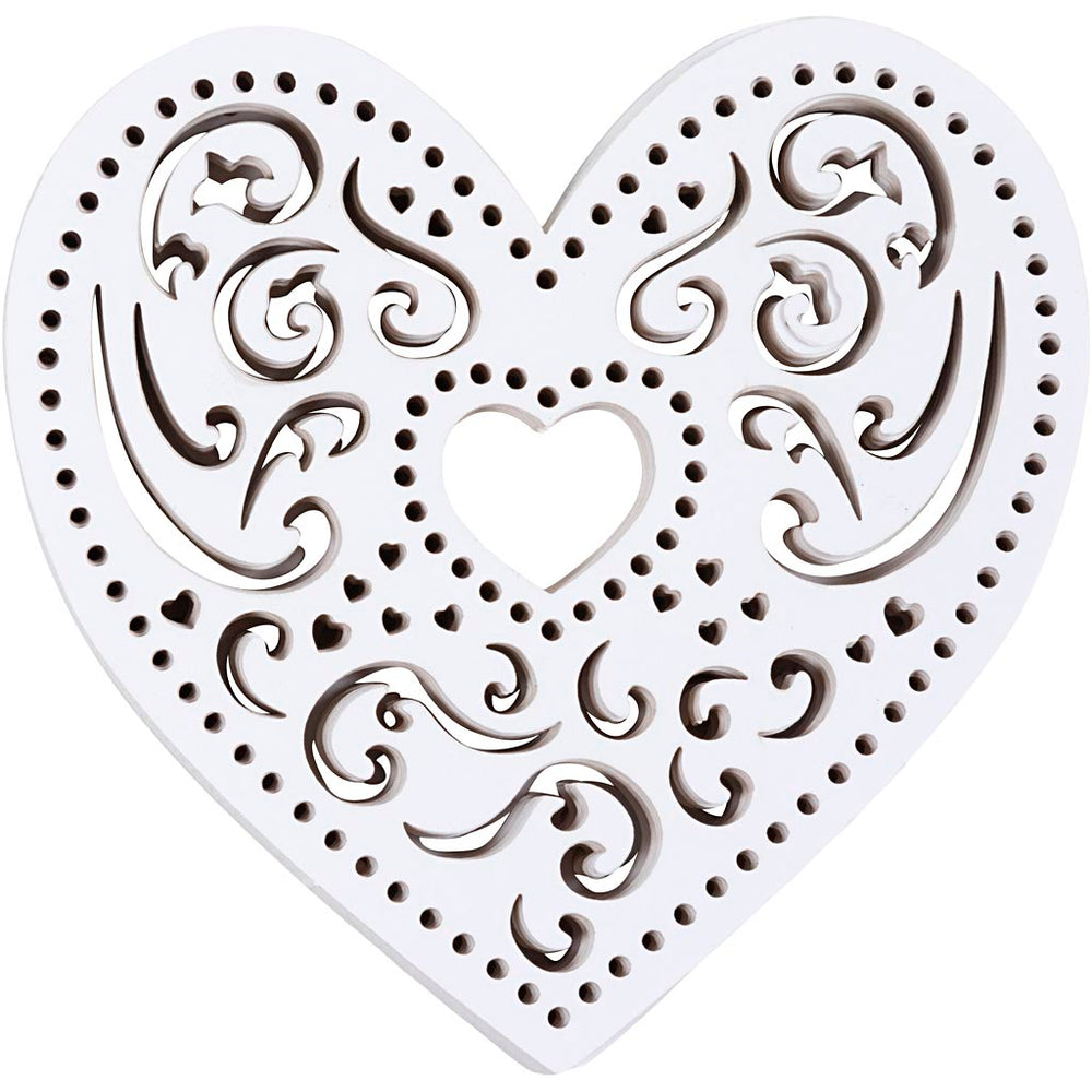 Creativ company laser-cut heart, w: 7.5 cm, 250 g, white, 18 pieces 1 box