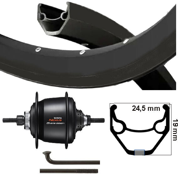 Kgs rear wheel 28 inch (622) ryde rim black nexus 8 center lock black