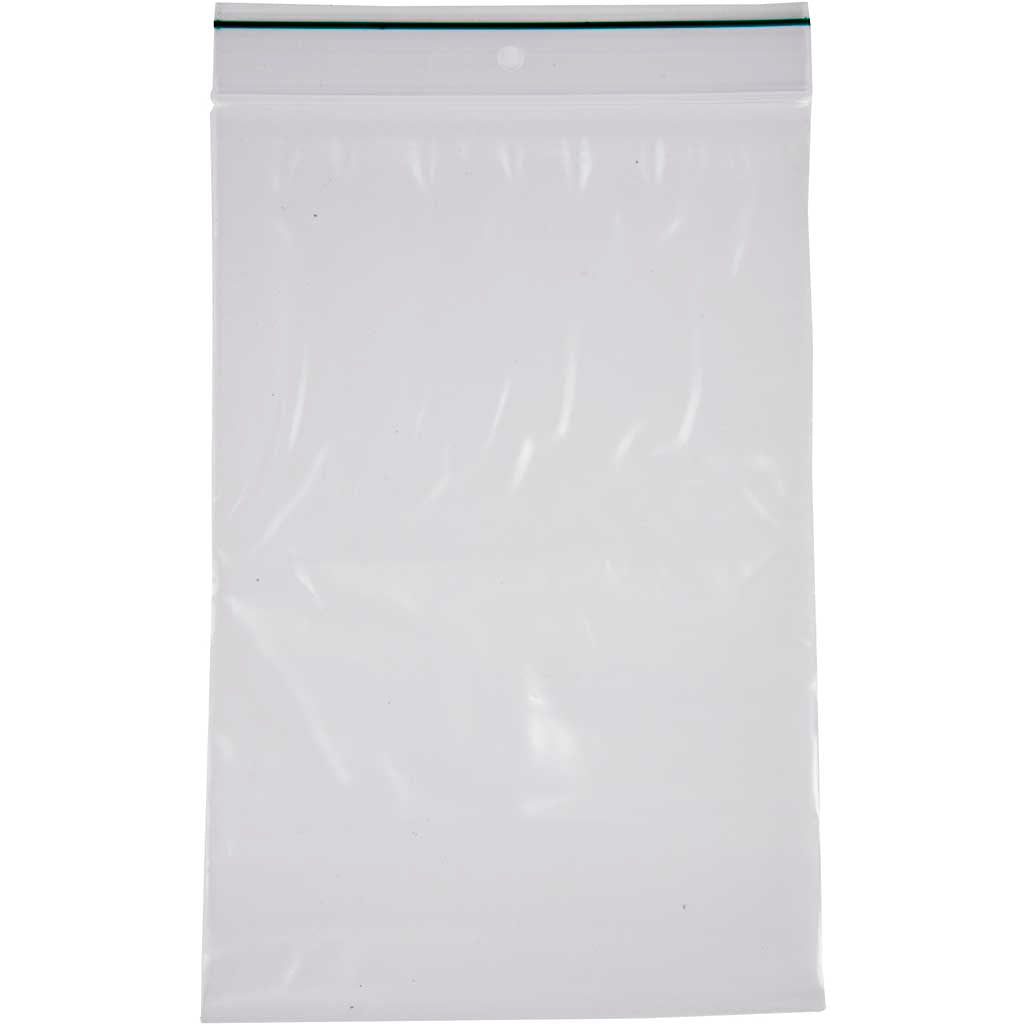 Zip lock bags, size 12x18 cm, thickness 0.05 mm, 100 pieces in a box