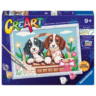 Ravensburger creart schilderen op nummer honden in mandje