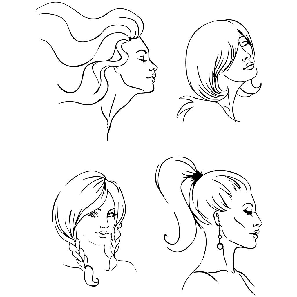 Creativ company silicone stamps, hairstyles, sheet 11x15.5 cm, 1 sheet