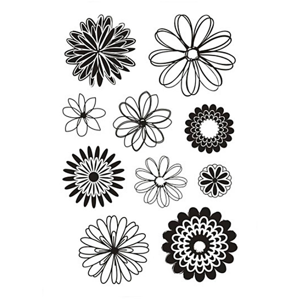 Creativ company silicone stamps, flowers, sheet 11x15.5 cm, 1 sheet