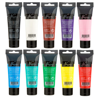 Poster paint in tube 75ml 10 different colours assorted