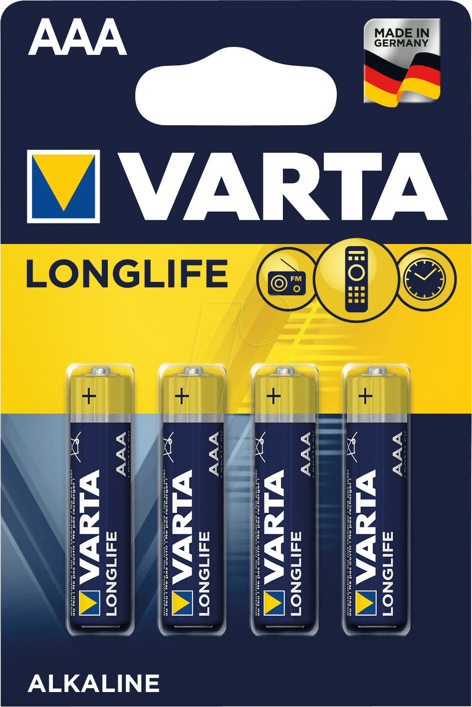 Varta батерия longlife longlife micro 4 блистера aaa
