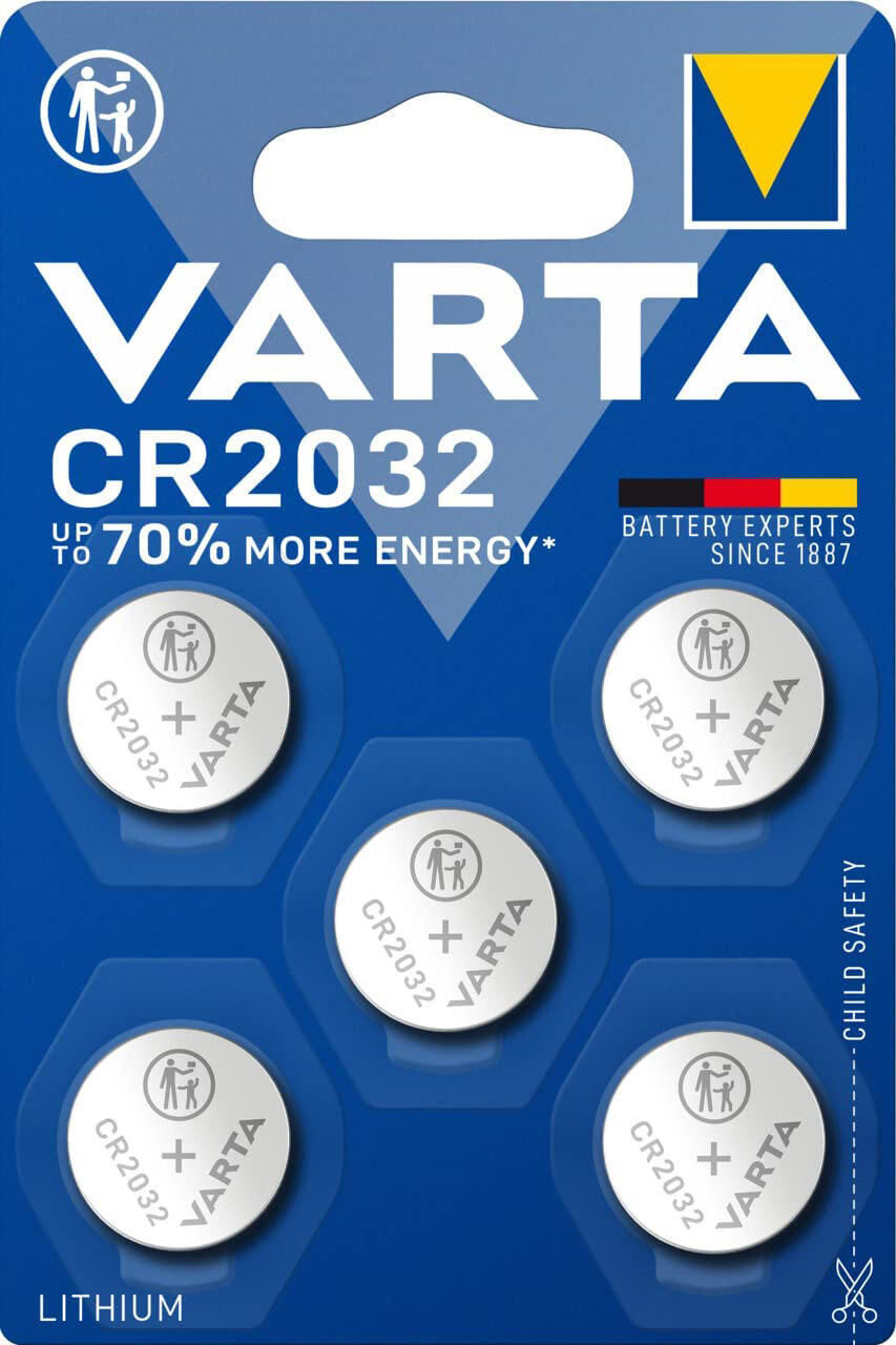 Baterias tipo botão de lítio Varta cr2032 5 peças