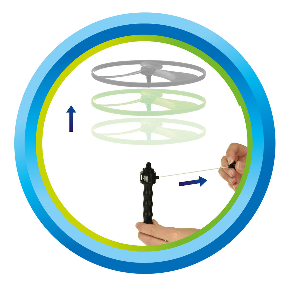 Gå spela toi-toys flygande skivor luft 12 cm grön röd 3-del
