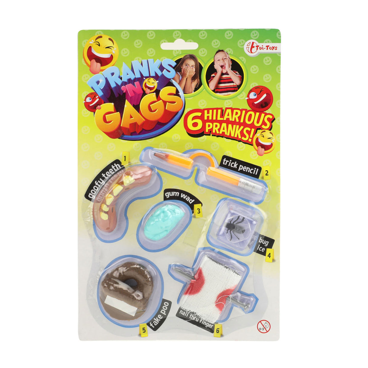 Toi-toys toi toys prank toys 6 pieces on card