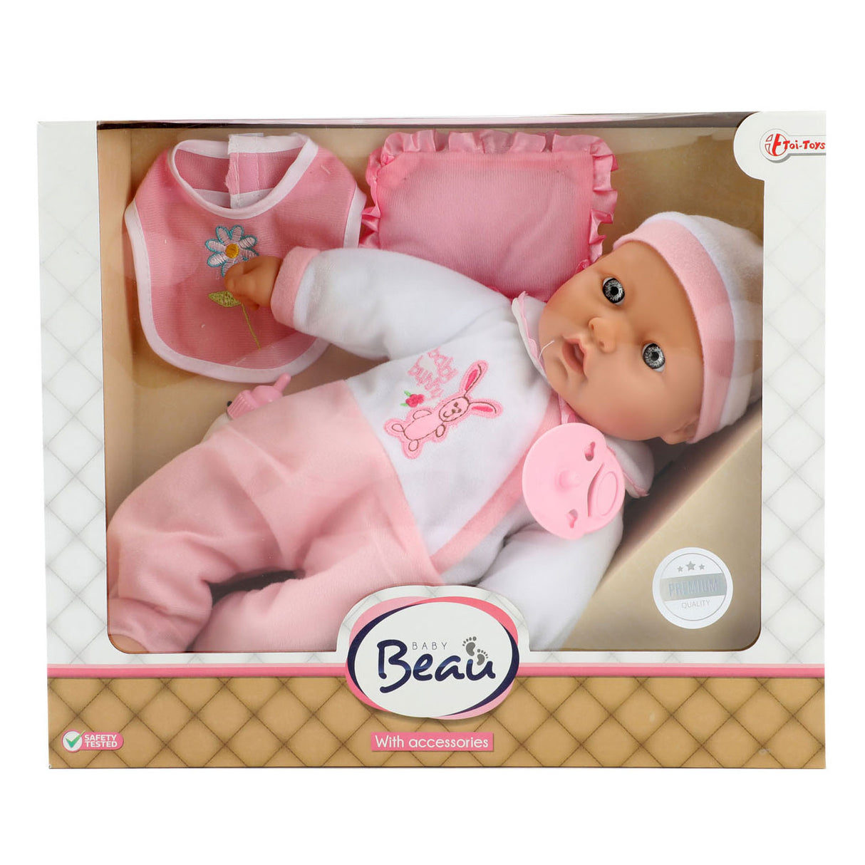 Baby Beau Babypop mit Flasche und Lätzchen, 40 cm