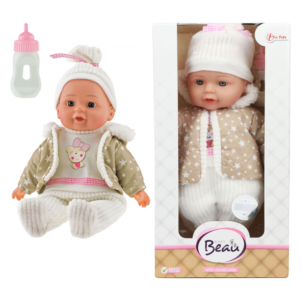 Toi-Toys schöne Baby Babypop Winterkleidung und Flasche