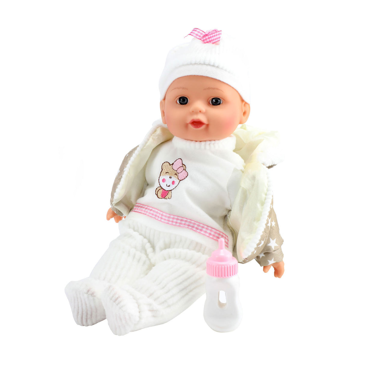 Toi-Toys schöne Baby Babypop Winterkleidung und Flasche