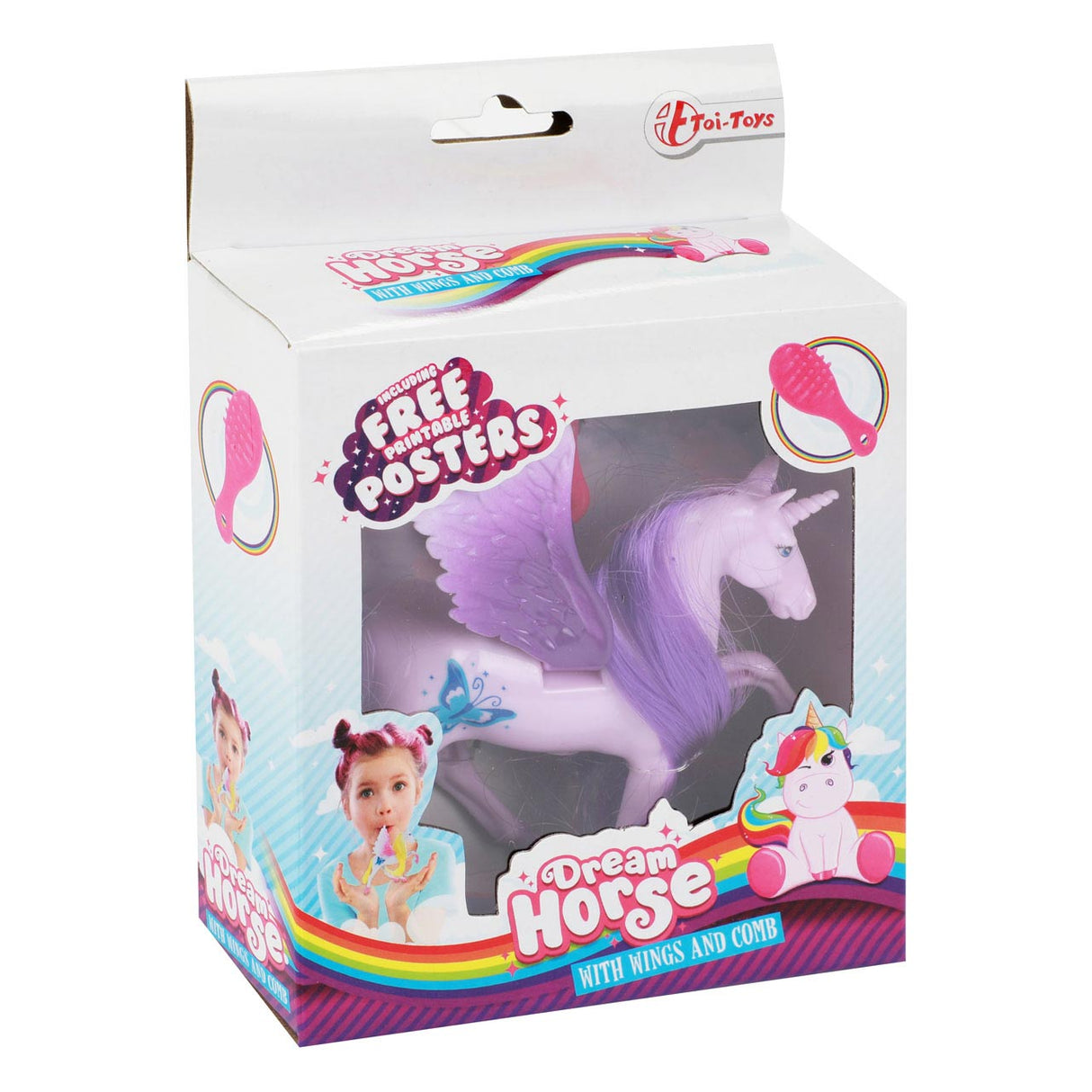 Dream Päerd Unicorn Play Figur Pegasus mat Pinsel