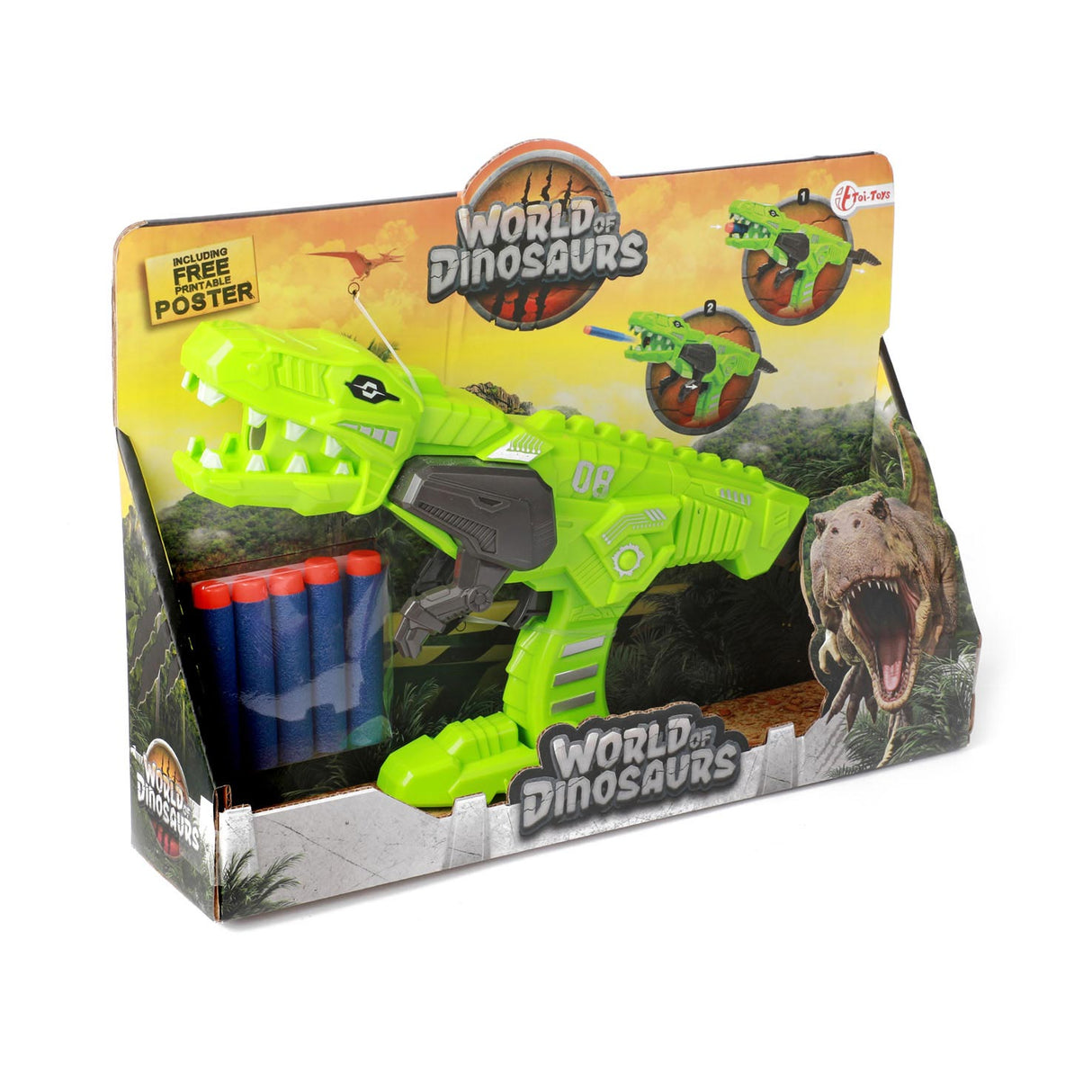 World of Dinosaurs Shooting Gun with Foam Arrows