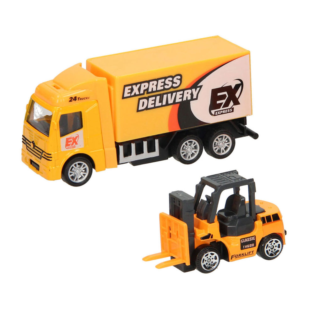 Metal Friction Tow Truck with Car