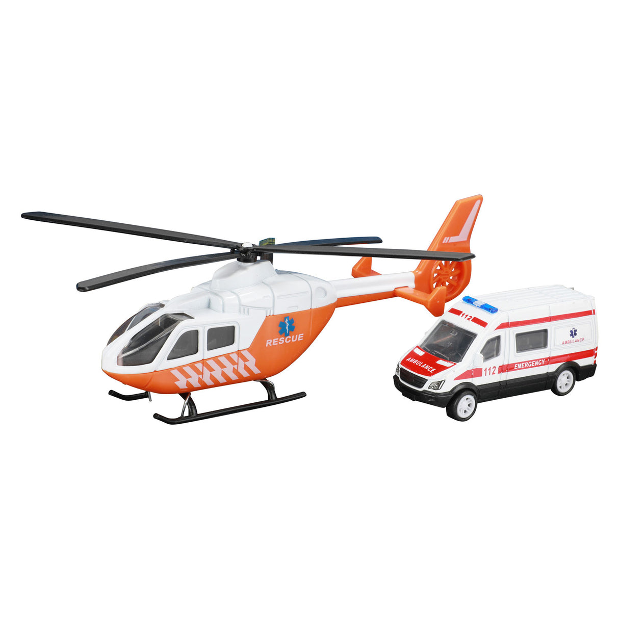 Toi-Toys Metal trauma helicopter and ambulance orange
